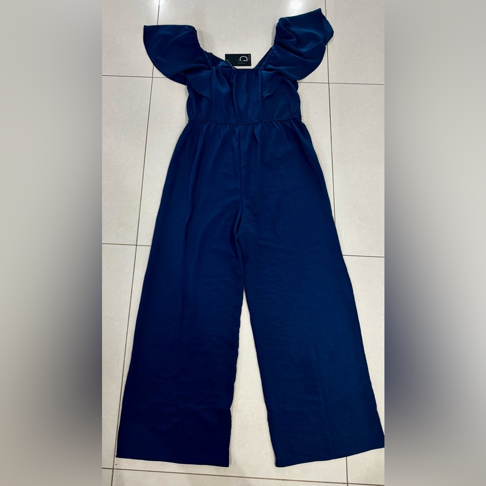 Fred David Navy Wide-Leg Jumpsuit